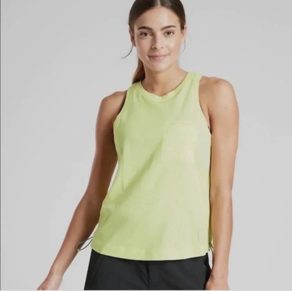 Athleta Neon Yellow Essence Cinched Hem Tank Top Size M Medium